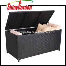 Rattan de alumínio decorativo exterior do quadro e tronco de vime do armazenamento do coxim